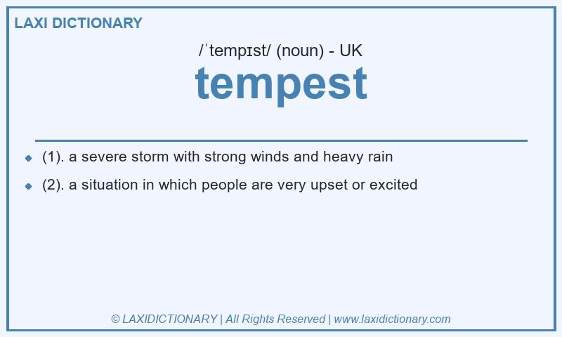 Definition tempest in British English