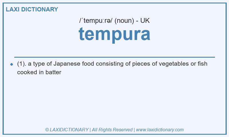 Definition tempura in British English