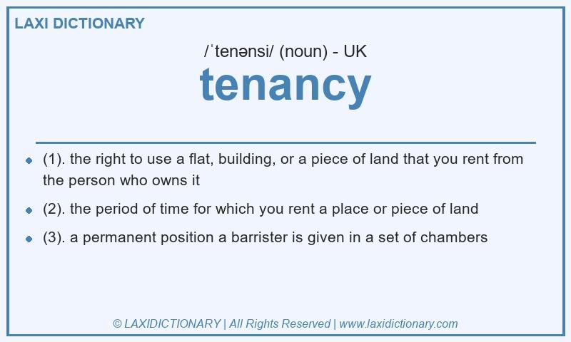 Definition tenancy in British English