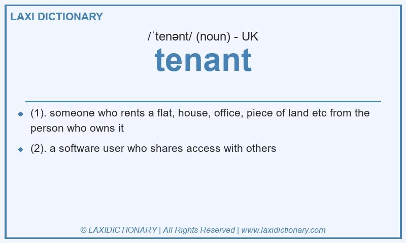 Definition tenant in British English