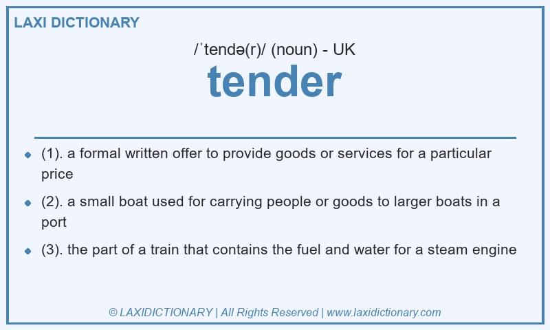 Definition tender in British English