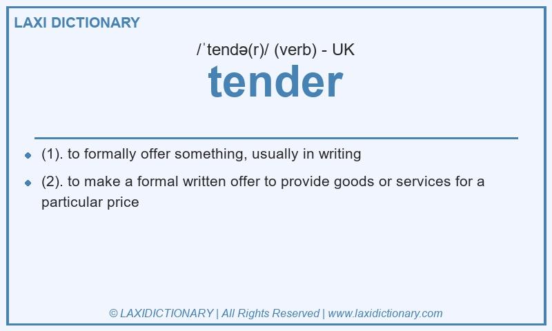 Definition tender in British English