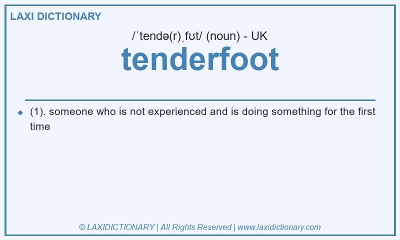 Definition tenderfoot in British English