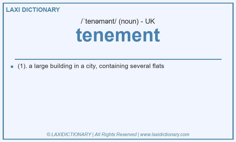 Definition tenement in British English