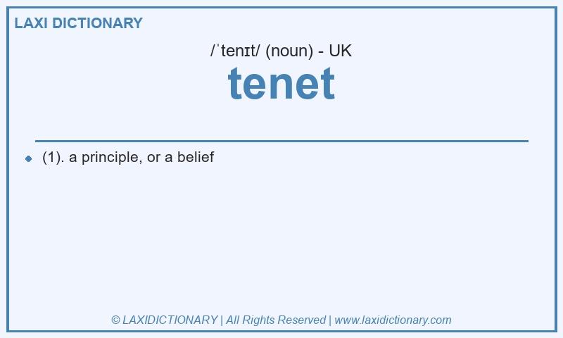 Definition tenet in British English