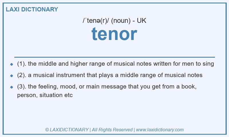 Definition tenor in British English