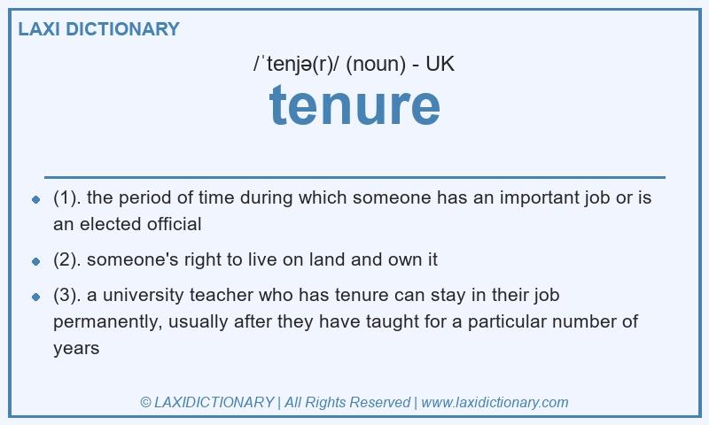 Definition tenure in British English