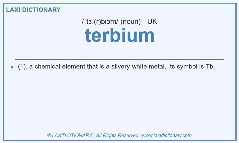 Definition terbium in British English