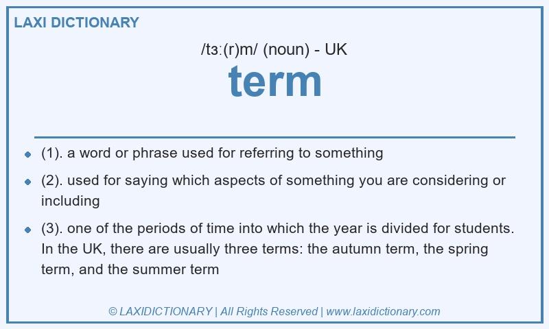 Definition term in British English