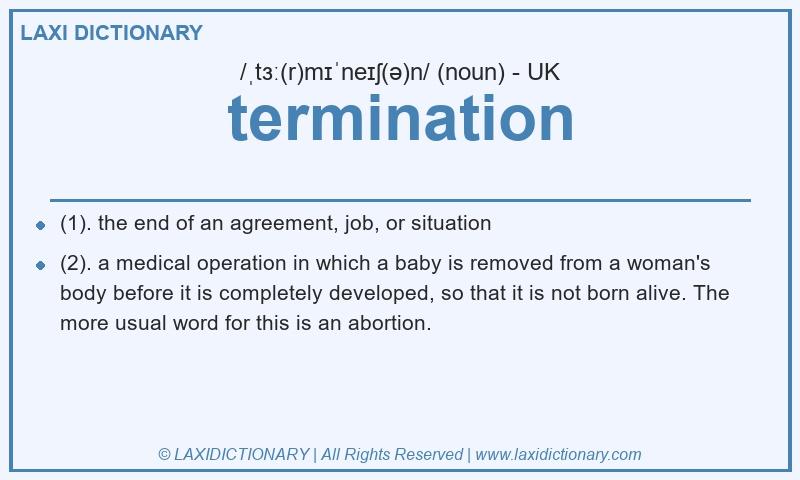 Definition termination in British English