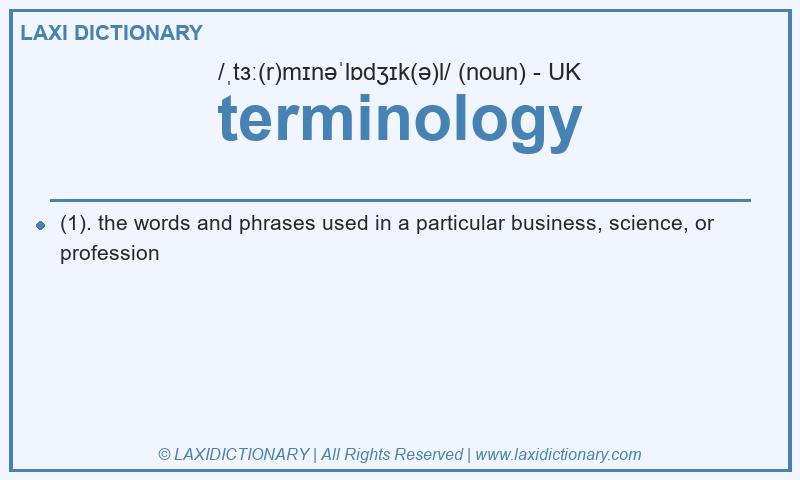Definition terminology in British English