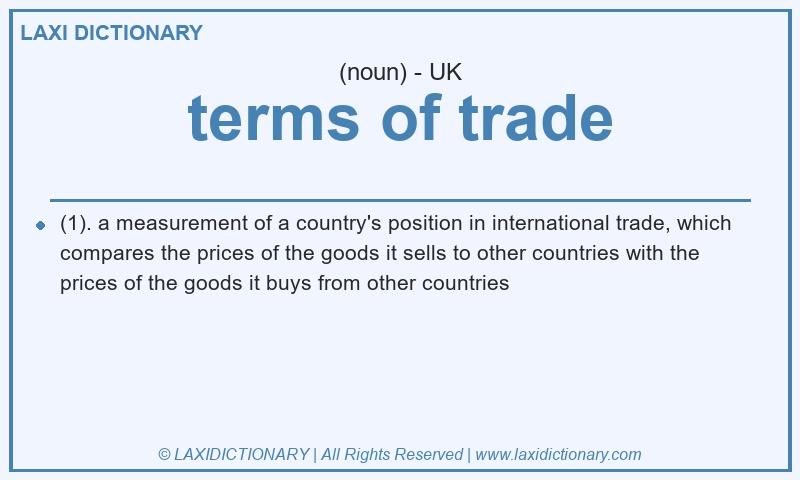 Definition terms of trade in British English