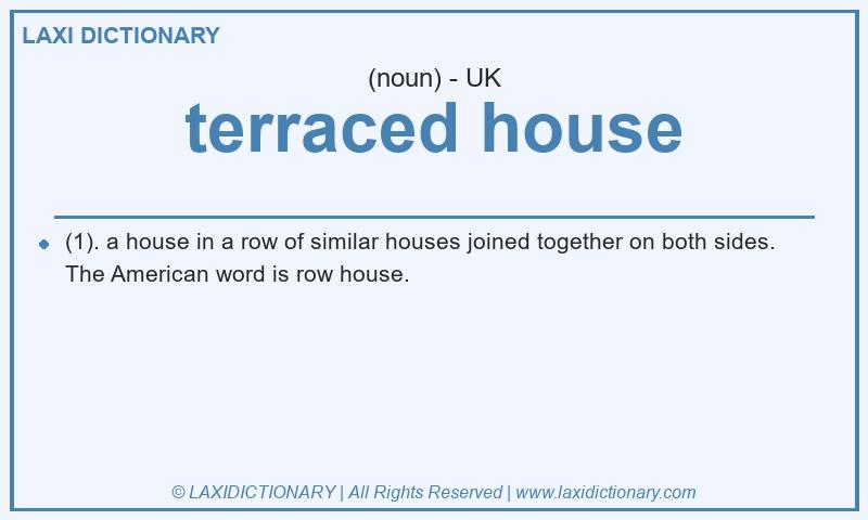 Definition terraced house in British English