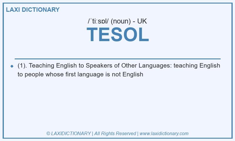 Definition TESOL in British English
