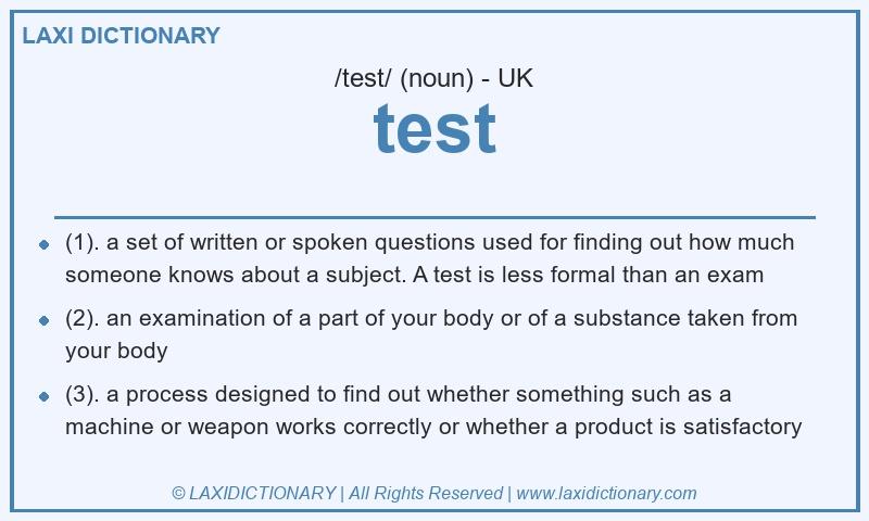 Definition test in British English