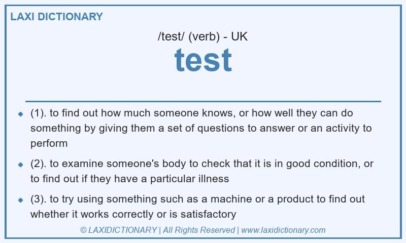 Definition test in British English