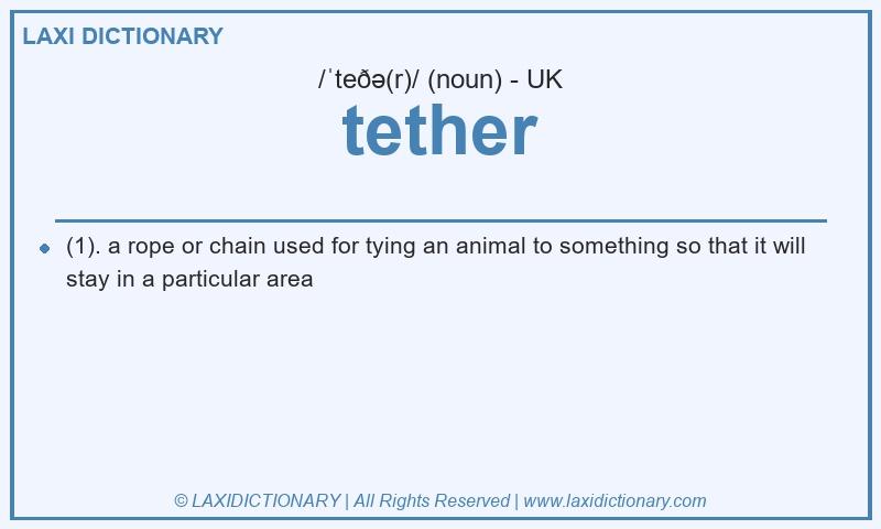 Definition tether in British English