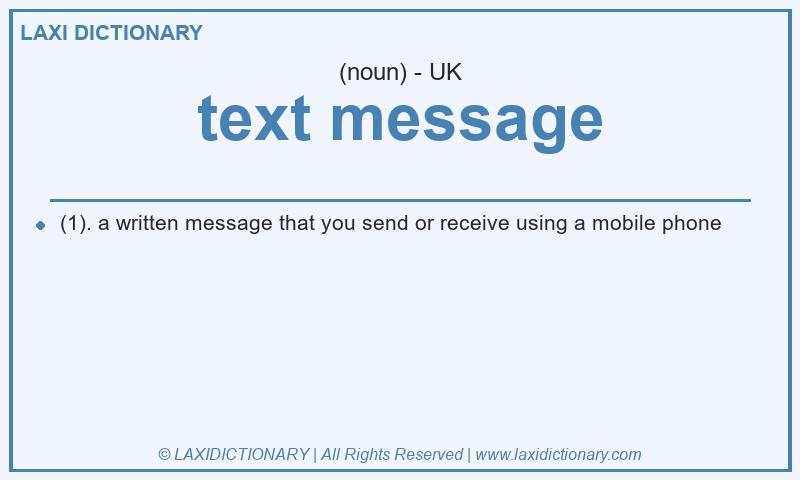Definition text message in British English