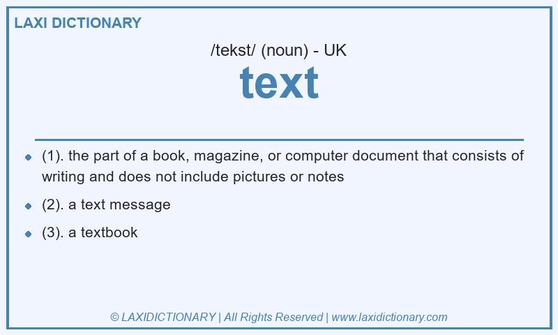 Definition text in British English