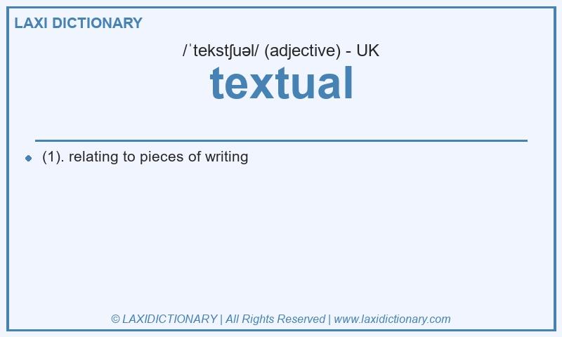 Definition textual in British English