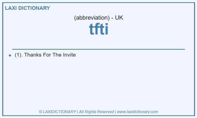 Definition tfti in British English