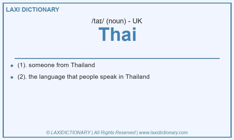 Definition Thai in British English