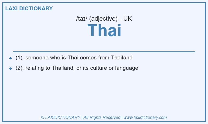 Definition Thai in British English