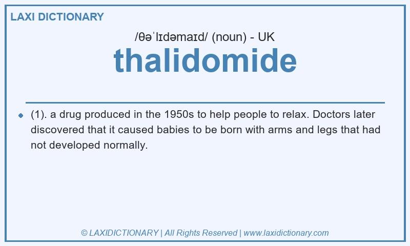 Definition thalidomide in British English