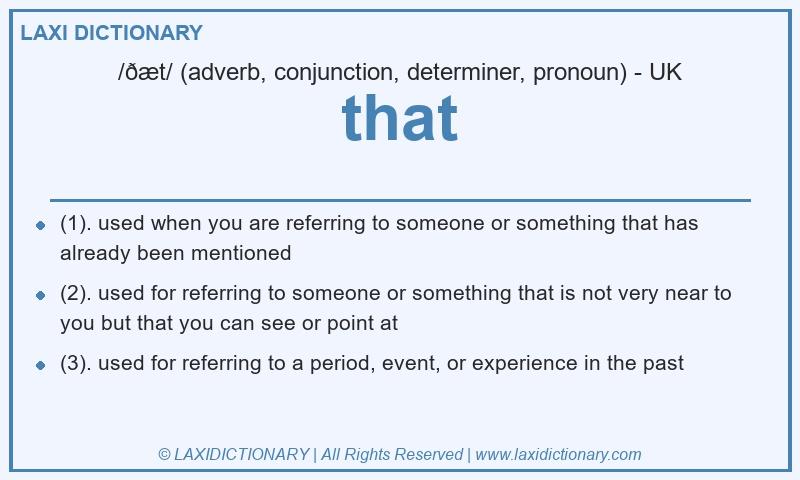 Definition that in British English