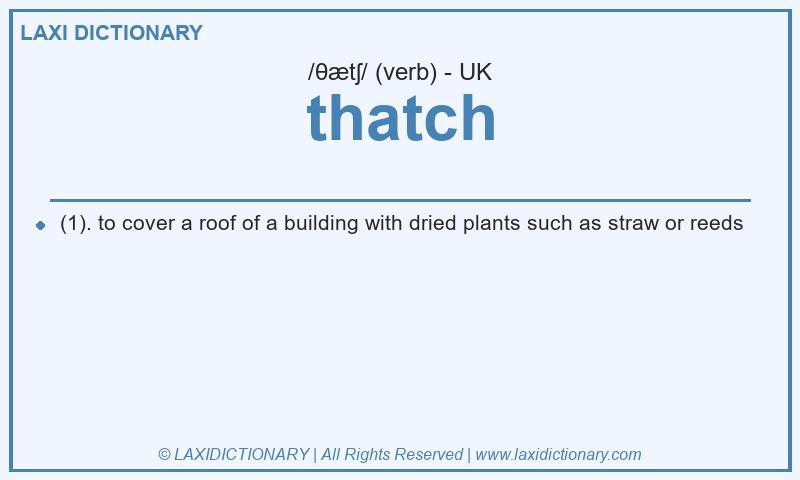 Definition thatch in British English