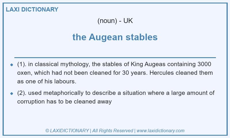 Definition the Augean stables in British English