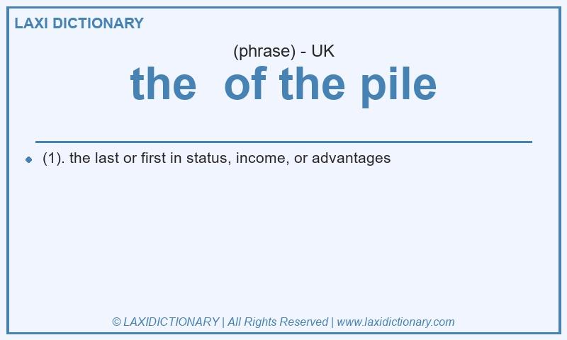 Definition the of the pile in British English
