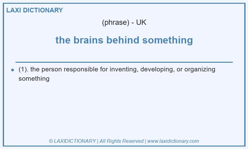 Definition the brains behind something in British English