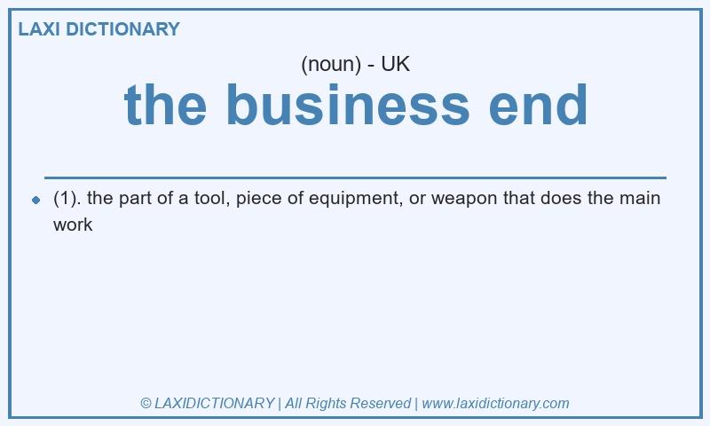 Definition the business end in British English