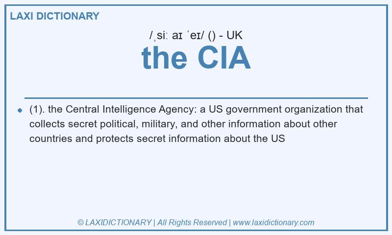 Definition the CIA in British English