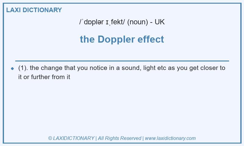 Definition the Doppler effect in British English