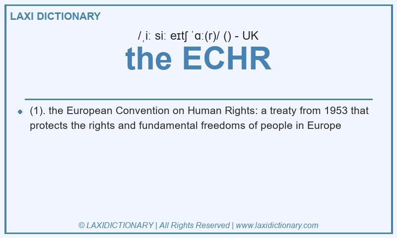 Definition the ECHR in British English