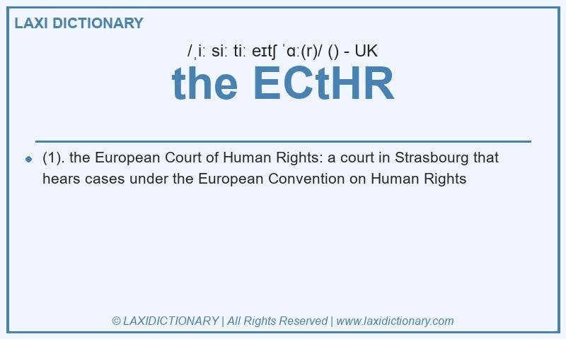 Definition the ECtHR in British English
