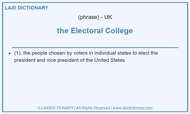 Definition the Electoral College in British English