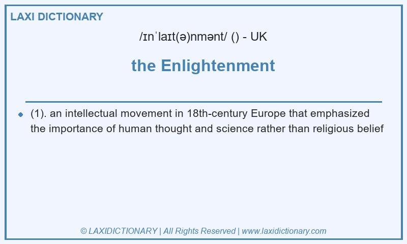 Definition the Enlightenment in British English
