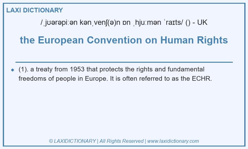 Definition the European Convention on Human Rights in British English
