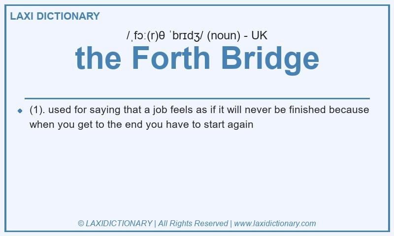 Definition the Forth Bridge in British English