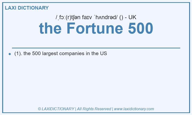 Definition the Fortune 500 in British English