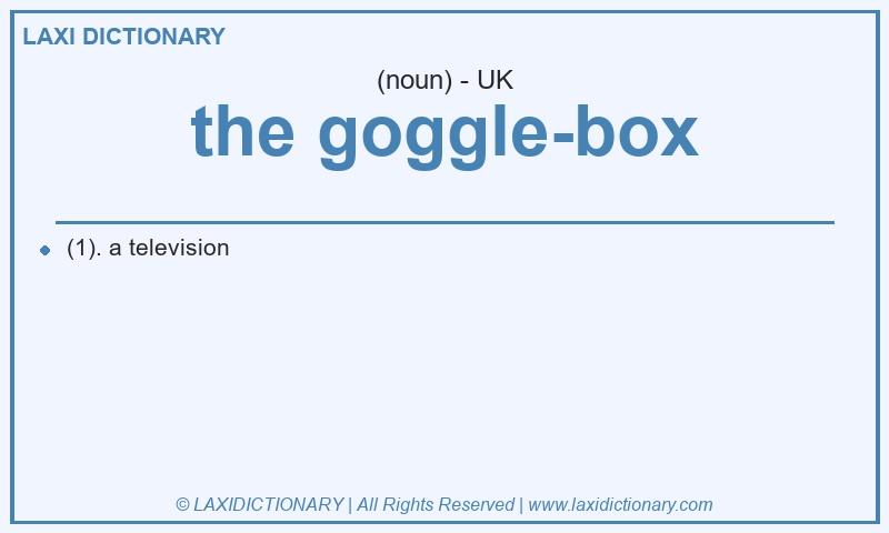 Definition the goggle-box in British English