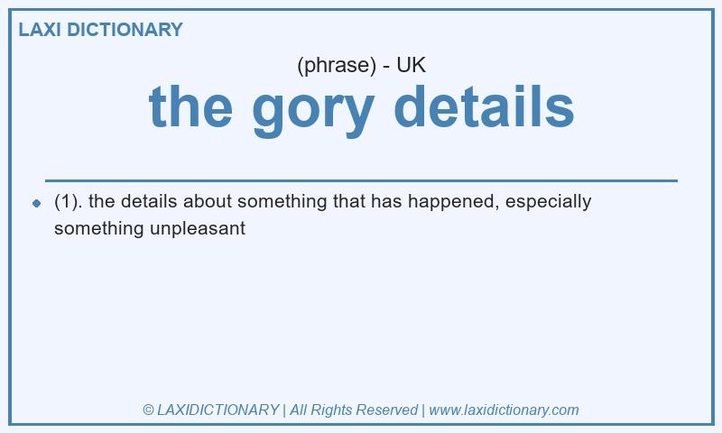 Definition the gory details in British English