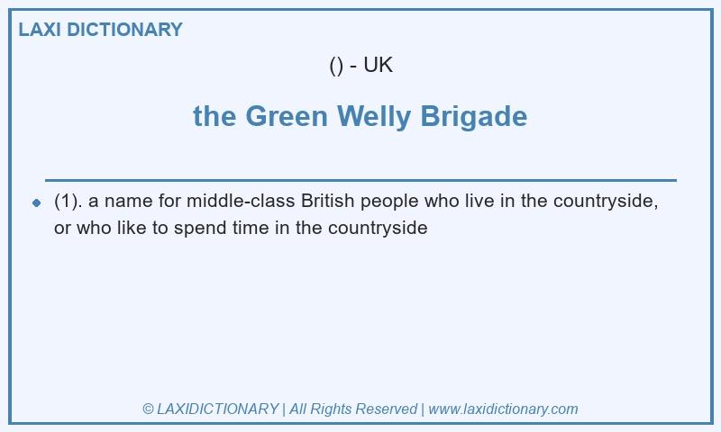 Definition the Green Welly Brigade in British English