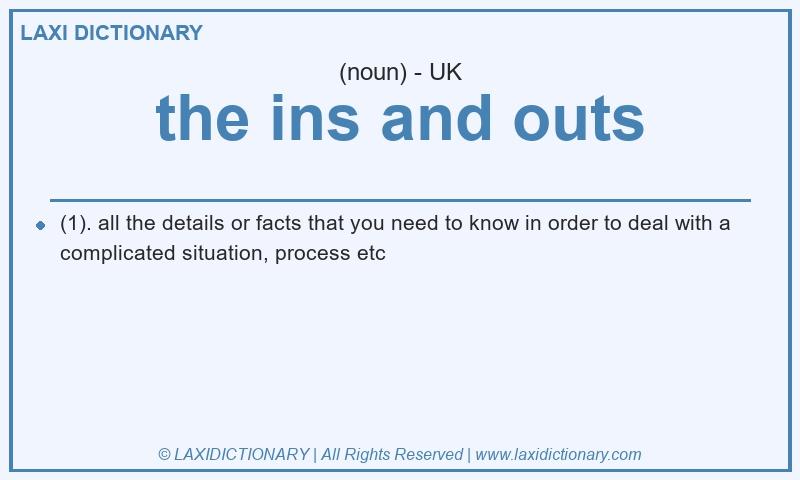 Definition the ins and outs in British English