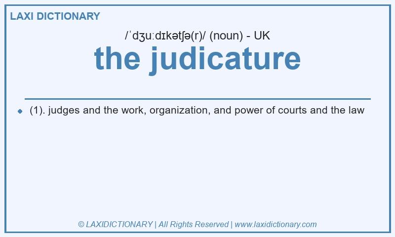 Definition the judicature in British English