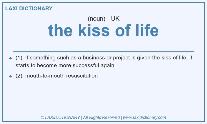 Definition the kiss of life in British English