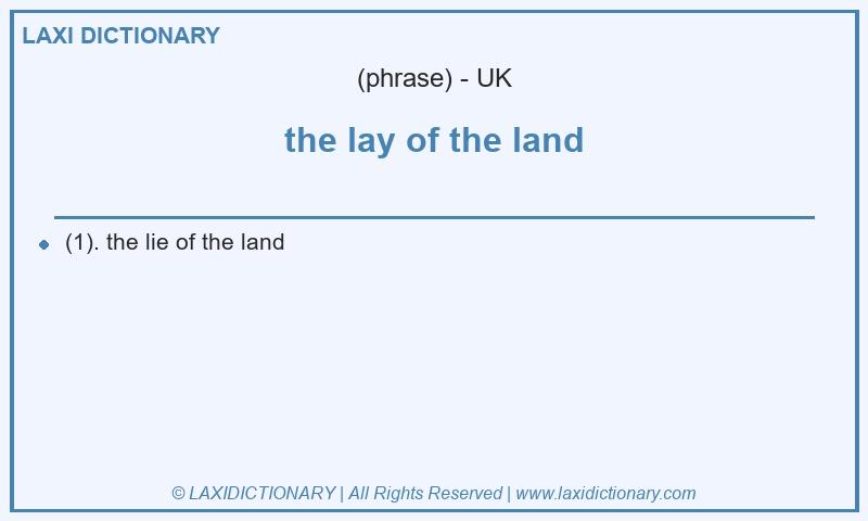 Definition the lay of the land in British English